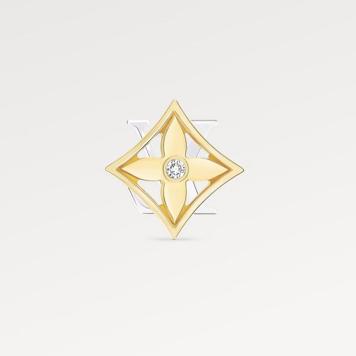 Idylle Blossom Reversible Stud, Yellow And White Gold And Diamond