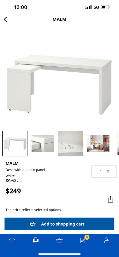 IKEA Study Table, Furniture & Home Living, Furniture, Tables & Sets on
