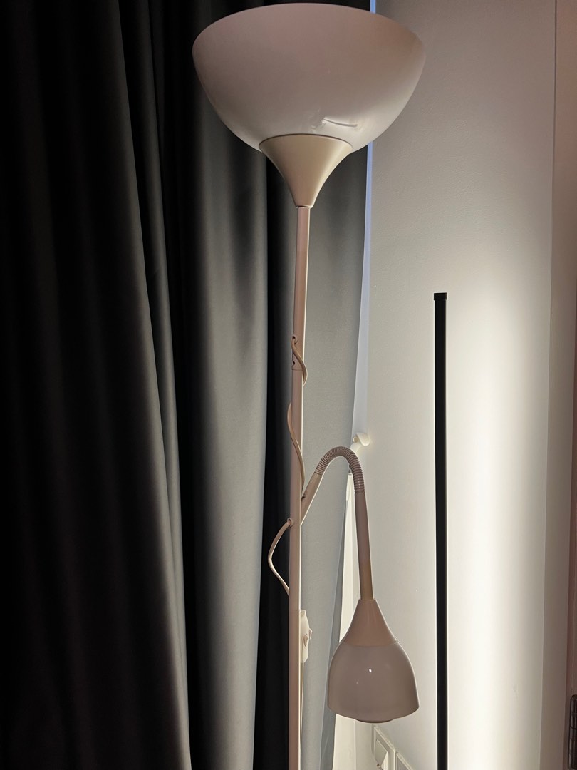 Ikea T GARP White Floor uplighter reading lamp Furniture Home