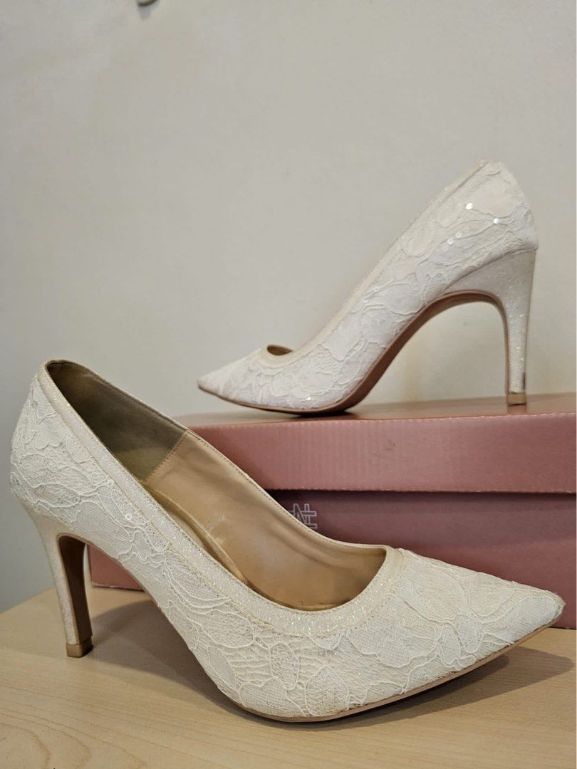 Wedding shoes clearance heels ivory