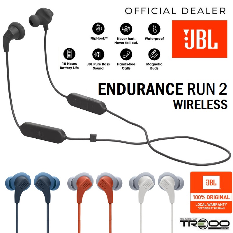 Official JBL Endurance Run 2 Wireless Bluetooth IPX5 Sports In