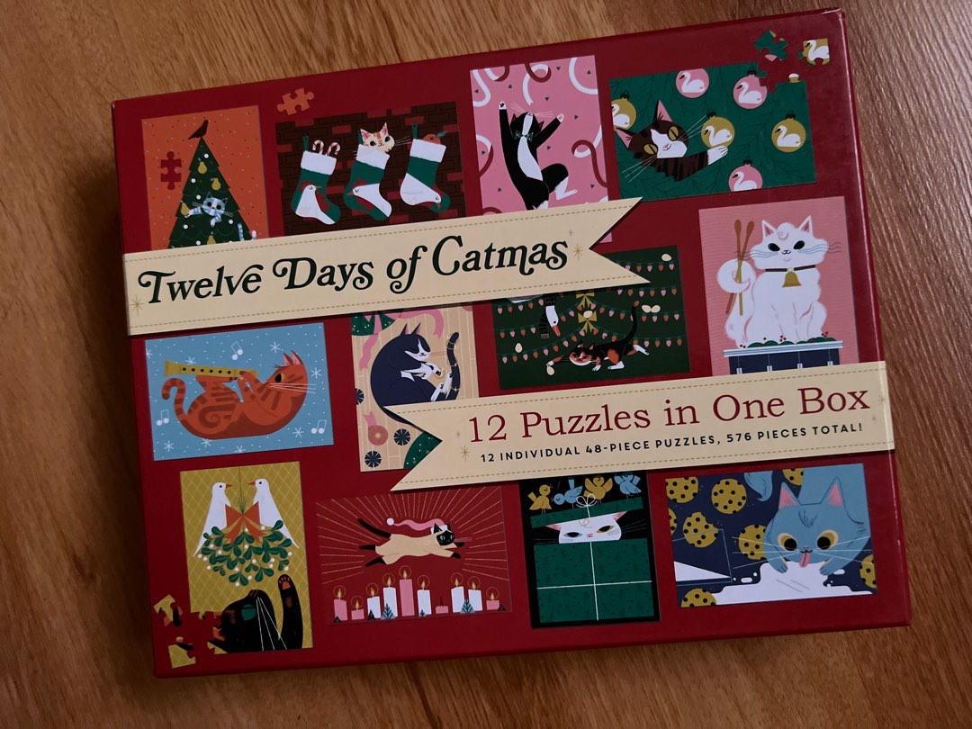 12 Puzzles in One Box: Twelve Days of Catmas – Chronicle Books