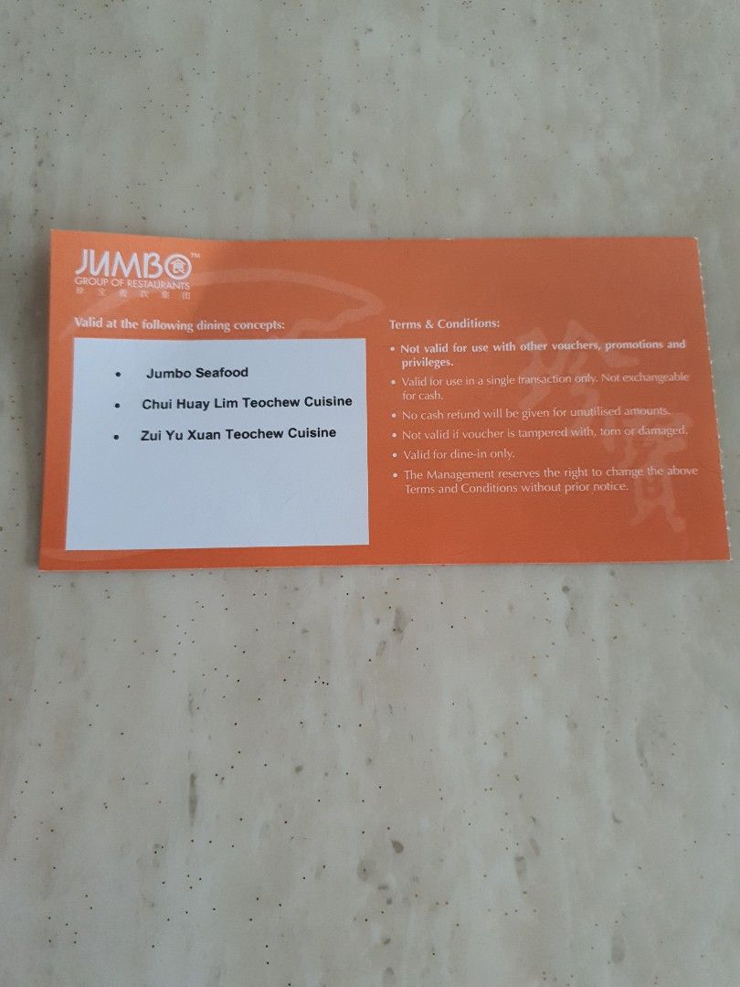 Jumbo voucher, Tickets & Vouchers, Vouchers on Carousell