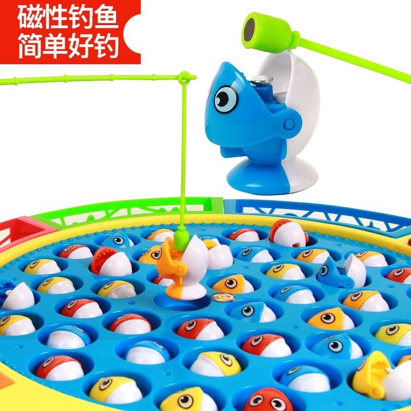 Kids Fishing Game Toy Electric Music Rotating Catch Magnetic Fish Toys,  Hobbies & Toys, Toys & Games on Carousell