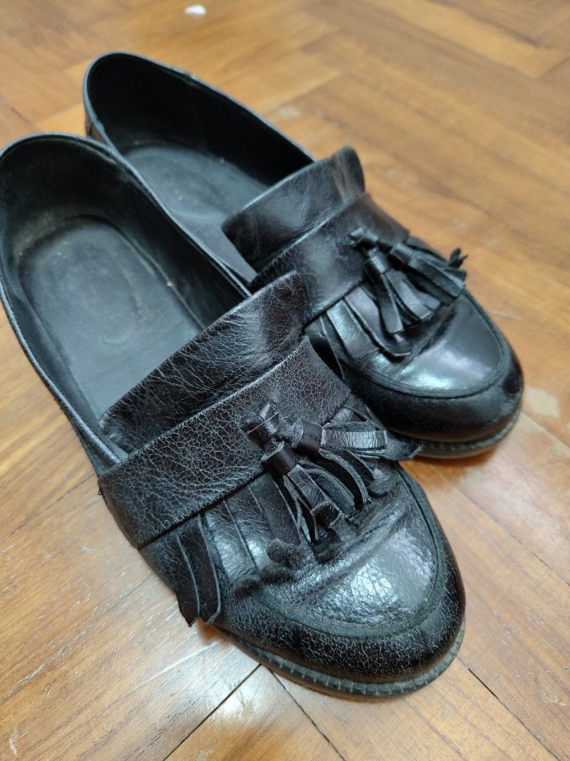 Ladies Black Leather Loafers Women s Fashion Footwear Loafers