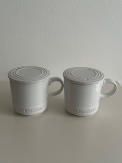 Le Creuset 10oz Coffee Mug with Lid/Coaster set of 2