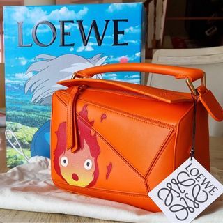 Howl's Moving Castle x Loewe Puzzle Mini Calcifer Bag Rust Brown Gold  Ghibli 