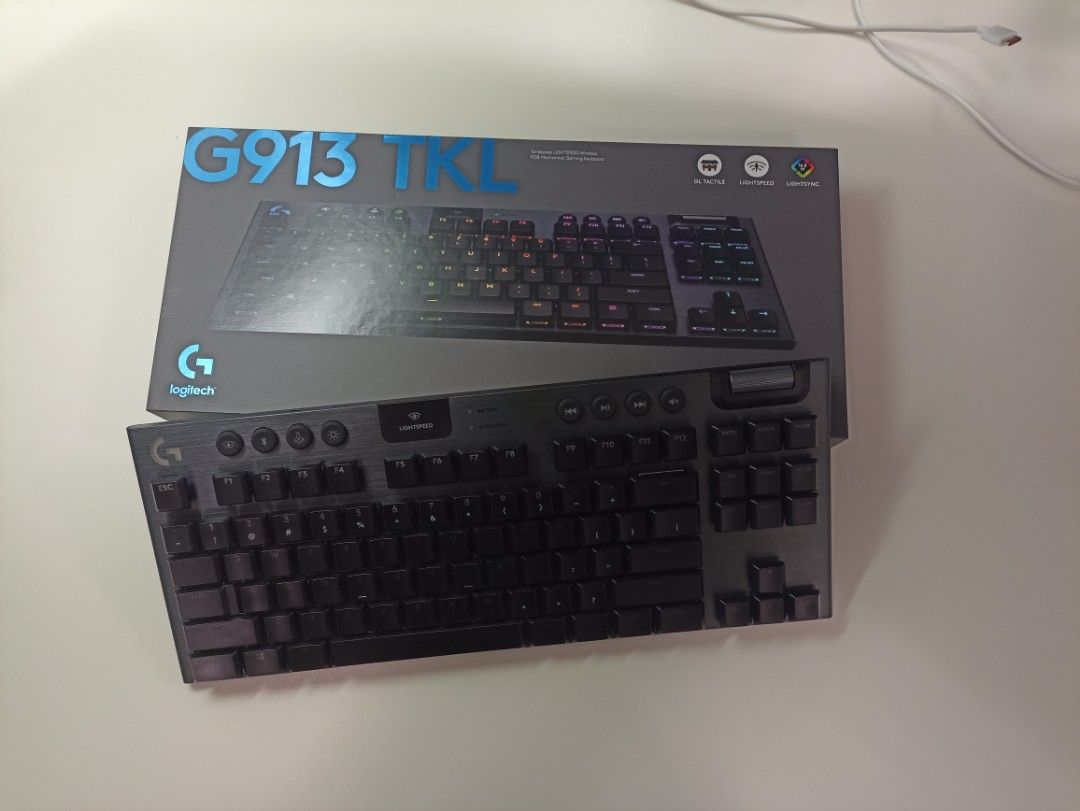 Logitech 羅技G913 TKL (茶軸), 電腦＆科技, 電腦周邊及配件, 電腦鍵盤