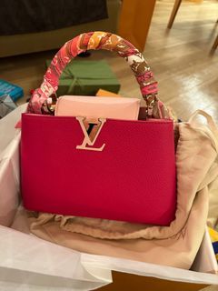 LV Capucines Mini in Red with GHW, Luxury, Bags & Wallets on Carousell