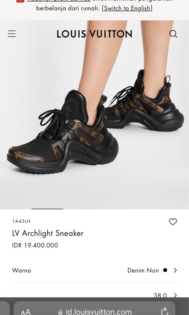 Louis Vuitton LV Archlight 2.0 Platform Sneaker BLACK. Size 38.0