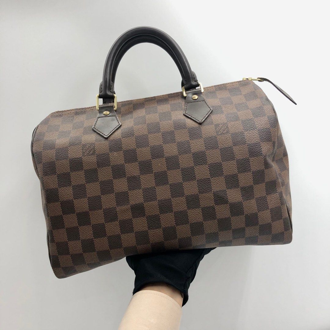 AUTHENTIC LV Speedy 30 Damier Ebene with LV Strap, Luxury, Bags & Wallets  on Carousell