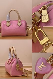 Louis Vuitton Nano Speedy Mochi Pink in Calfskin Leather with Gold