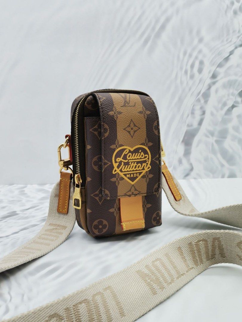 Louis Vuitton Virgil Abloh NIGO Brown Monogram Striped Coated Canvas Flap  Double Phone Pouch Gold Hardware, 2021 Available For Immediate Sale At  Sotheby's