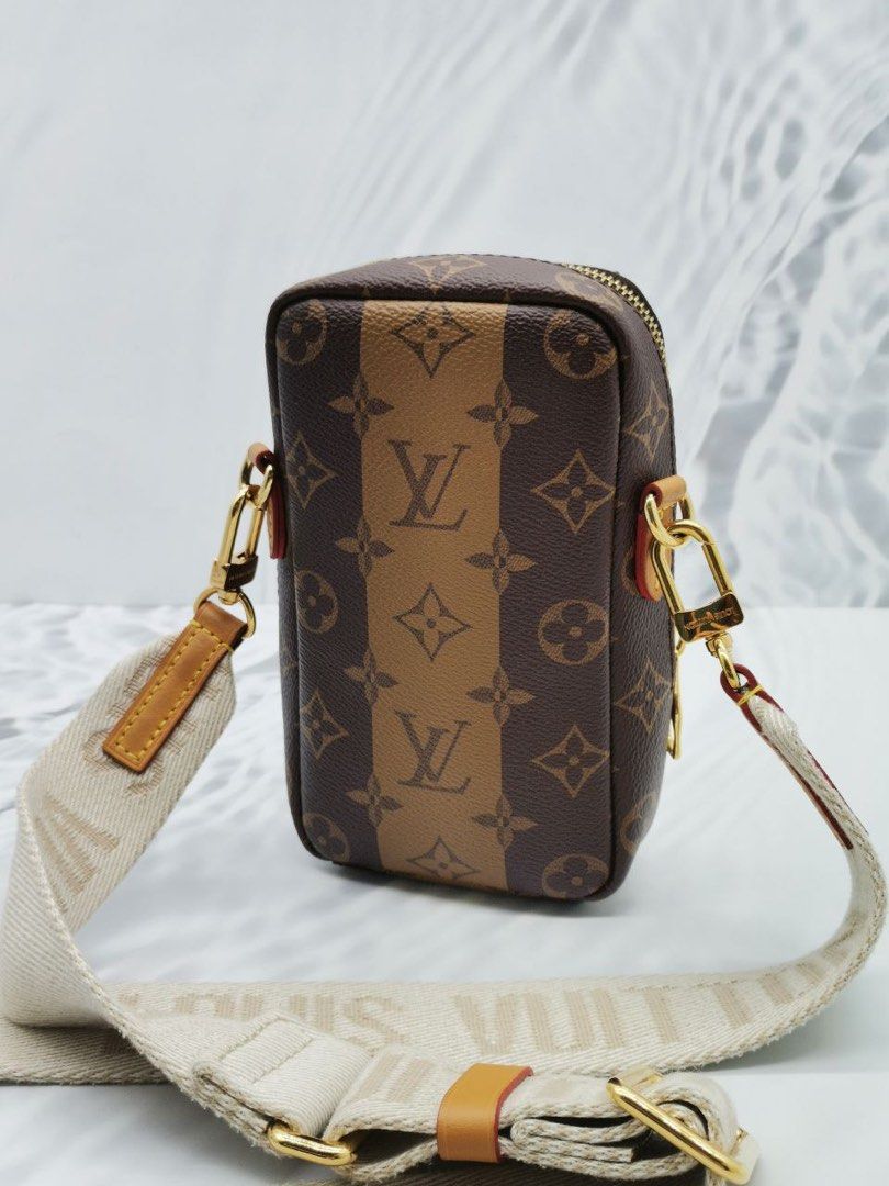 Louis Vuitton Virgil Abloh NIGO Brown Monogram Striped Coated Canvas Flap  Double Phone Pouch Gold Hardware, 2021 Available For Immediate Sale At  Sotheby's