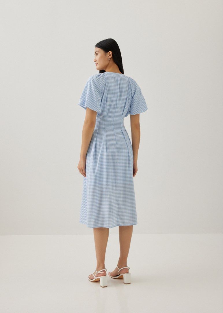 Gingham button down dress sale