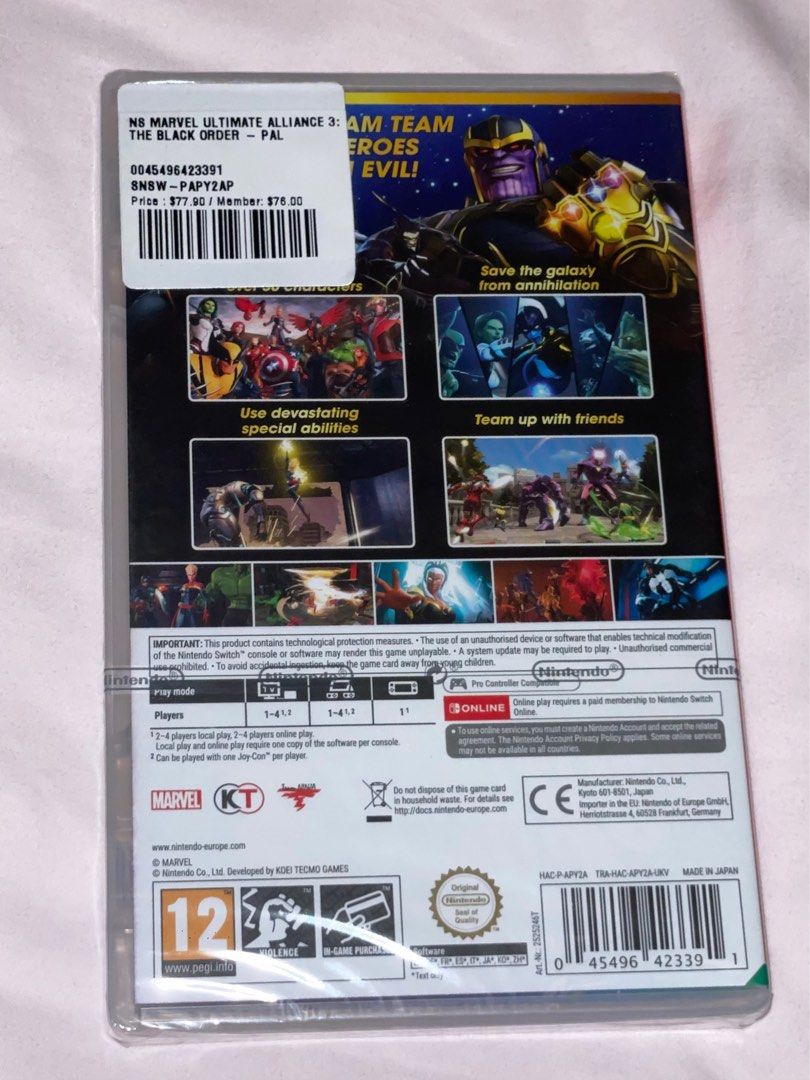Nintendo switch marvel ultimate alliance 3 2025 price