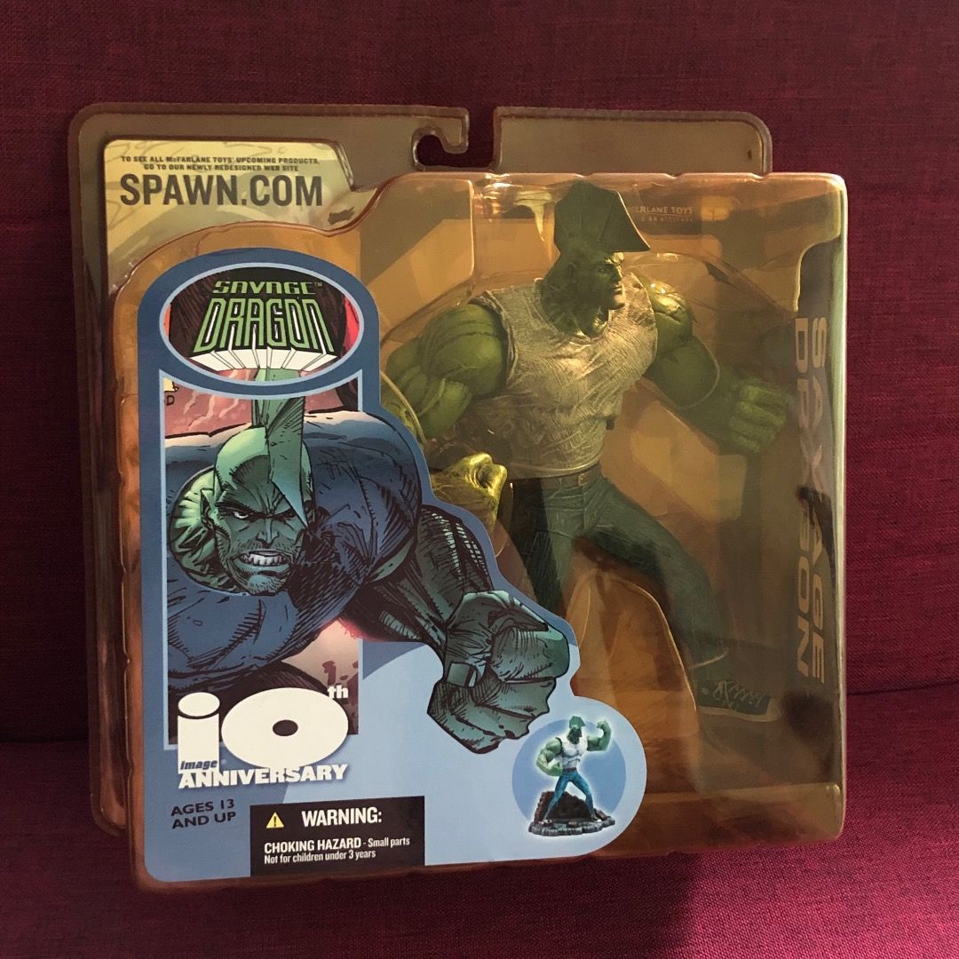 McFarlane Image 10th Anniversary - Savage Dragon (Category: Figurines & Statues) located in San Pedro. Submitted by pcps192589586 (Listing ID 1249661423, Image 1). Description: - Sealed/never used - Was put on personal display collection - Special Limited Edition Action Figures featuring four of the original Image Comic Heroes in celebration of Image's 10th Year Anniversary (Spawn, Savage Dragon, Ripclaw, Shadow Hawk) - IMAGE was founded in 1992.