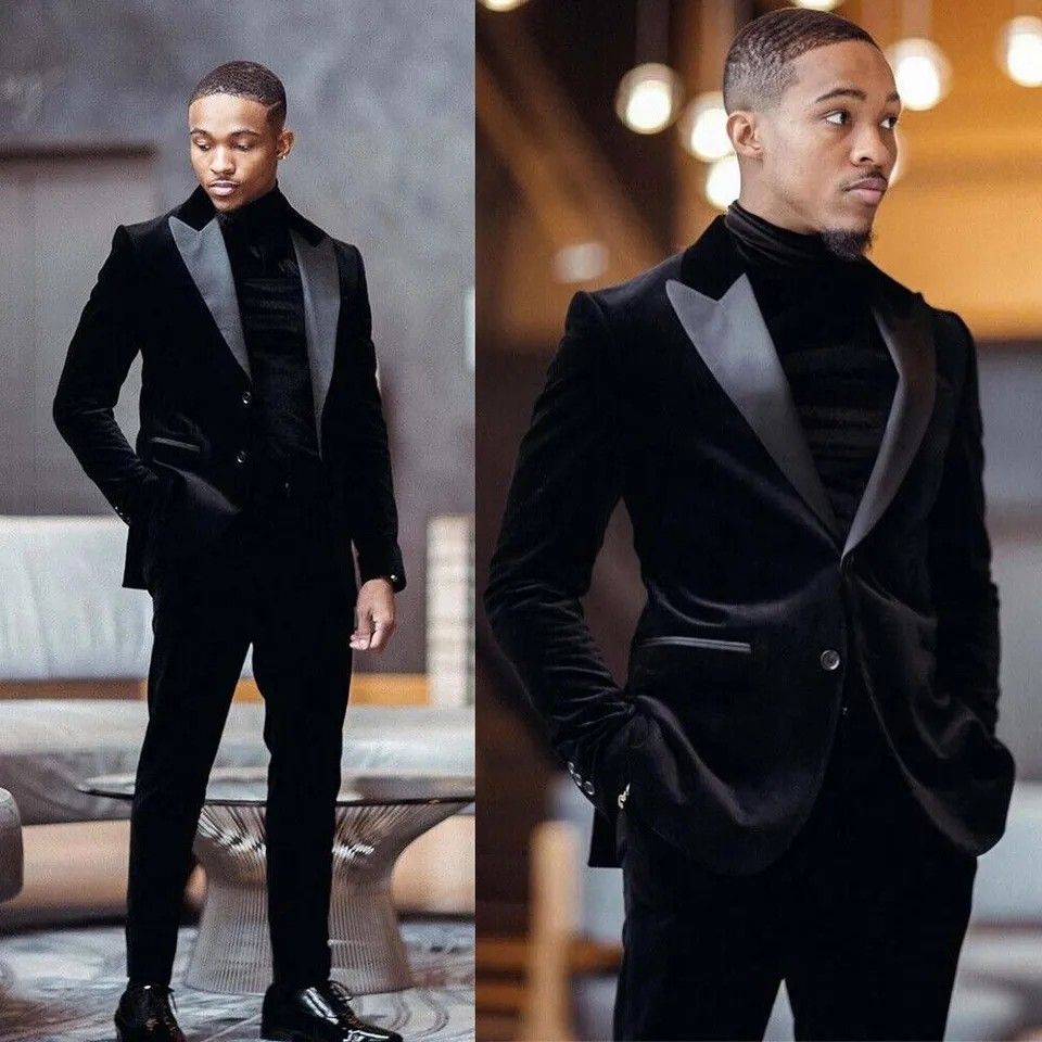 MEN SUIT VELVET BLACK Velvet suit custom made suit BLACK FORMAL SUIT 2PC  SUIT CUSTOM MADE available, Men's Fashion, Coats, Jackets and Outerwear on  Carousell