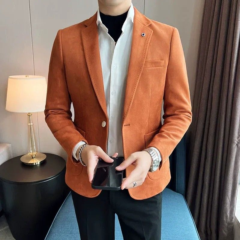 Orange velvet jacket mens online