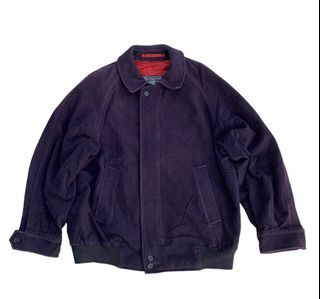Men Vintage Burberry wool Harrington jacket