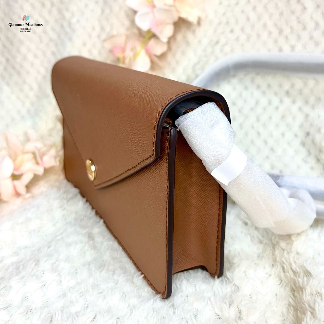 Small Saffiano Leather Envelope Crossbody Bag