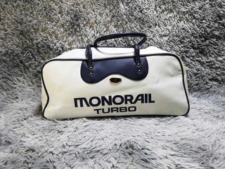 Monorail Turbo White Leather Duffle Bag