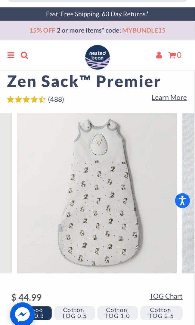 Nested bean sale zen sack premier