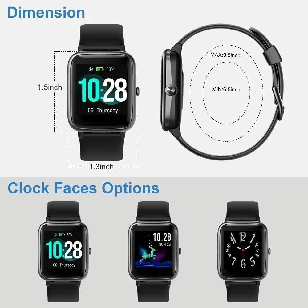 Lintelek smart watch full touch screen smartwatch discount 1.3 inch fitness tracker with hr monitor