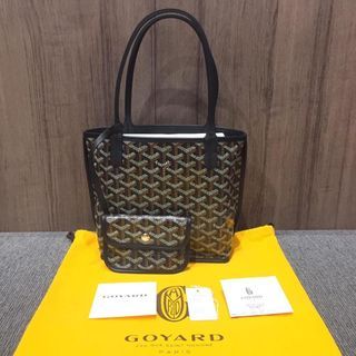 Ready New GOYARD MINI ANJOU VERT/GREEN, REVERSIBLE , (sz : 21/25x20x10 cm)