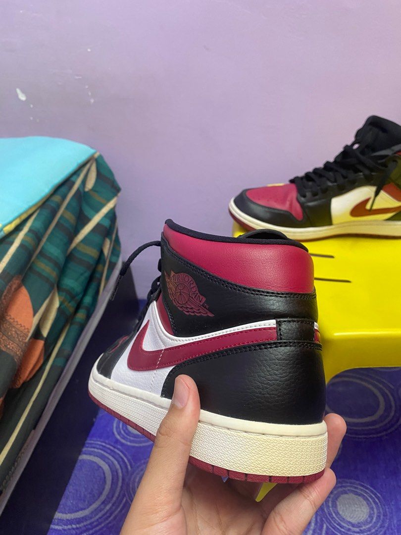 Nike Air Jordan 1 Mid Noble Red, Men's Fashion, Footwear, Sneakers on