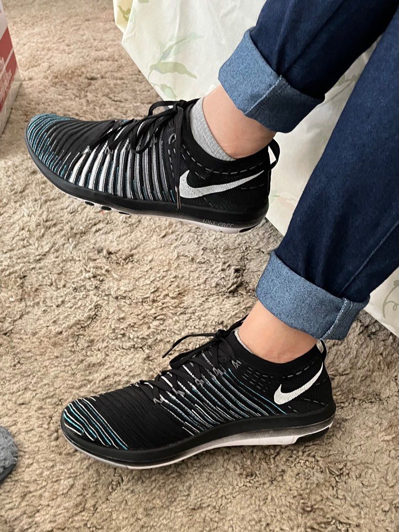 Nike women's free transform flyknit training shoes - black/white sales
