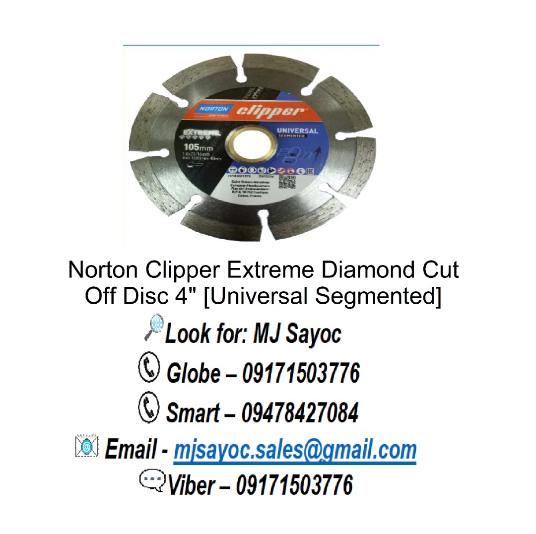 Norton Clipper Extreme Diamond Cut Off Disc 4" [Universal Segmented