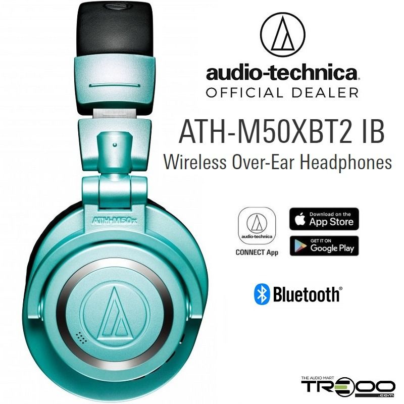 Audio Technica ATH M50x Studio Headphones (Limited Edition Ice Blue)  Exclusive