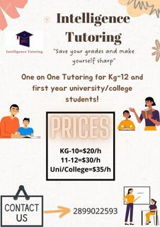 One on One Tutoring for Students of all Ages (Reasonably Priced!)