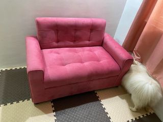 Pink fabric sofa 2 seater uratex foam / COD only
