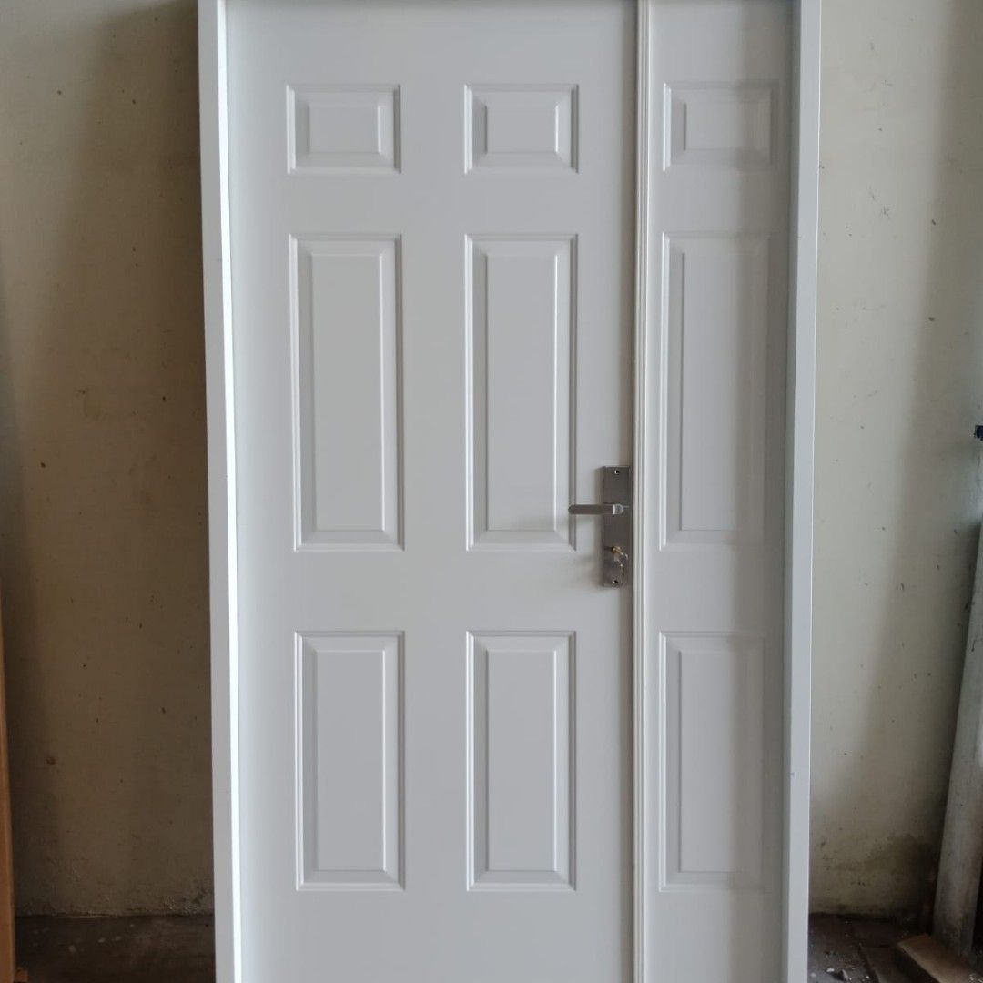 Pintu Utama Depan Rumah Tipe Mother N Son Daun Besar Kecil Motif Kotak