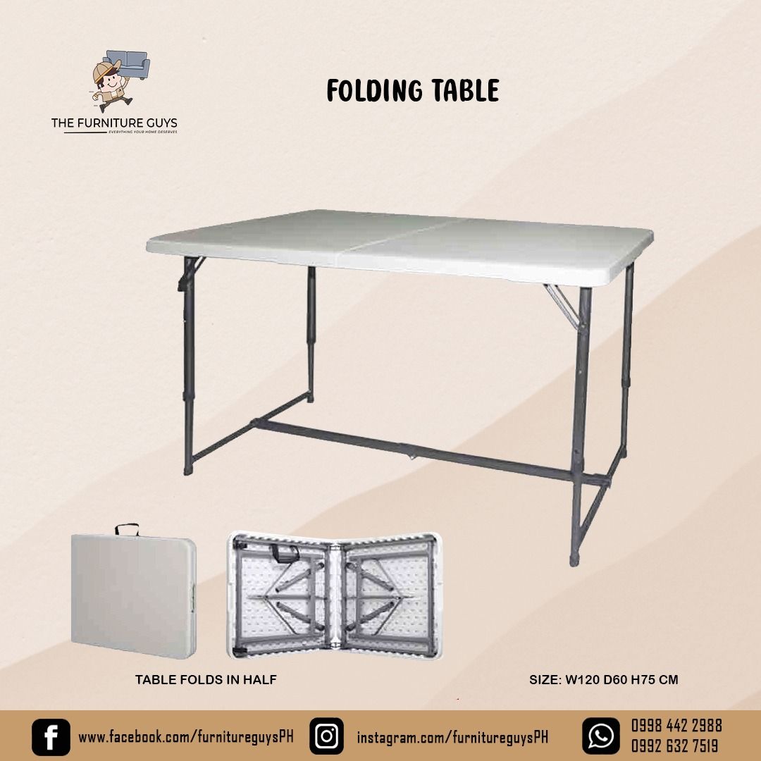 PLASTIC FOLDABLE TABLE, PLASTIC FOLDING TABLE on Carousell