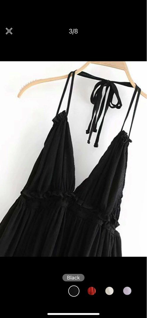 Popular Shein Dobby Mesh Self tie ruffled halter backless dress, Women's  Fashion, Dresses & Sets, Dresses on Carousell