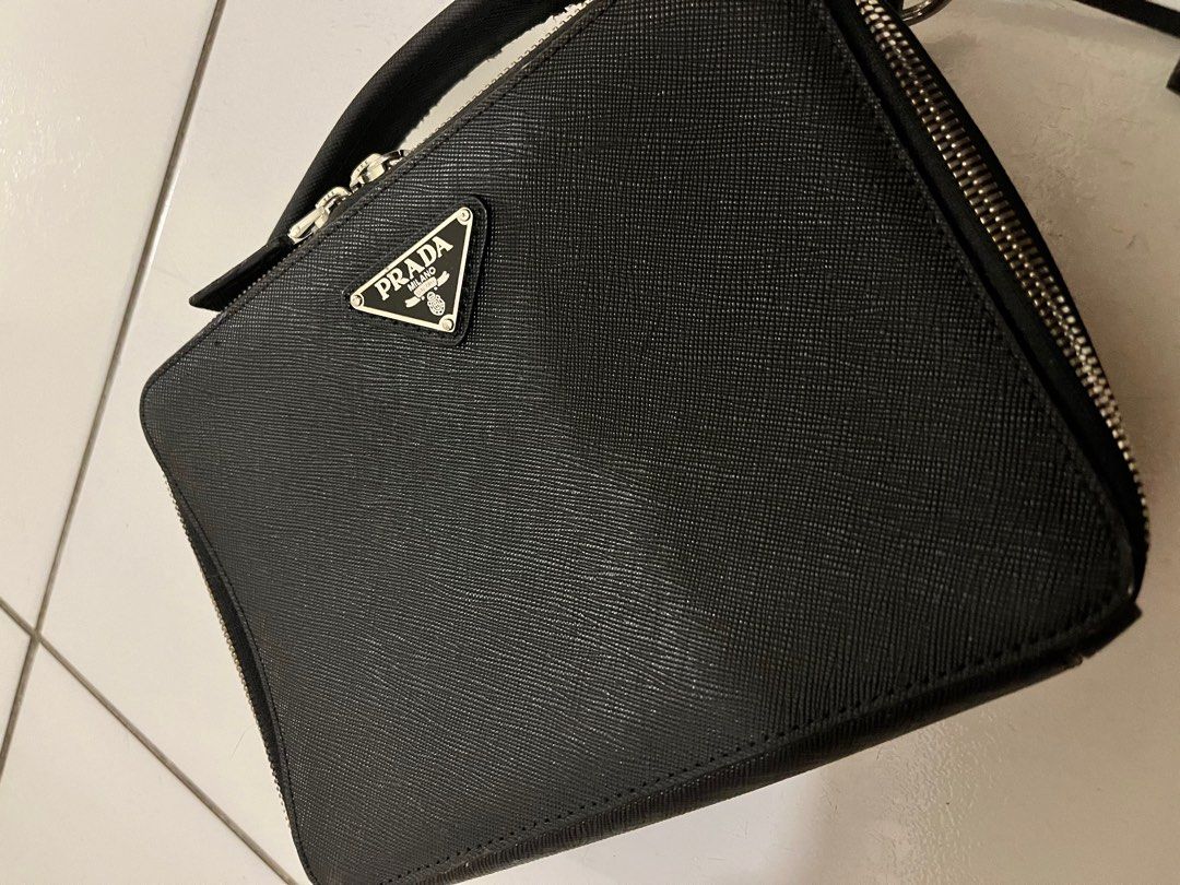 Prada Brique Saffiano Leather Bag, Luxury, Bags & Wallets on Carousell