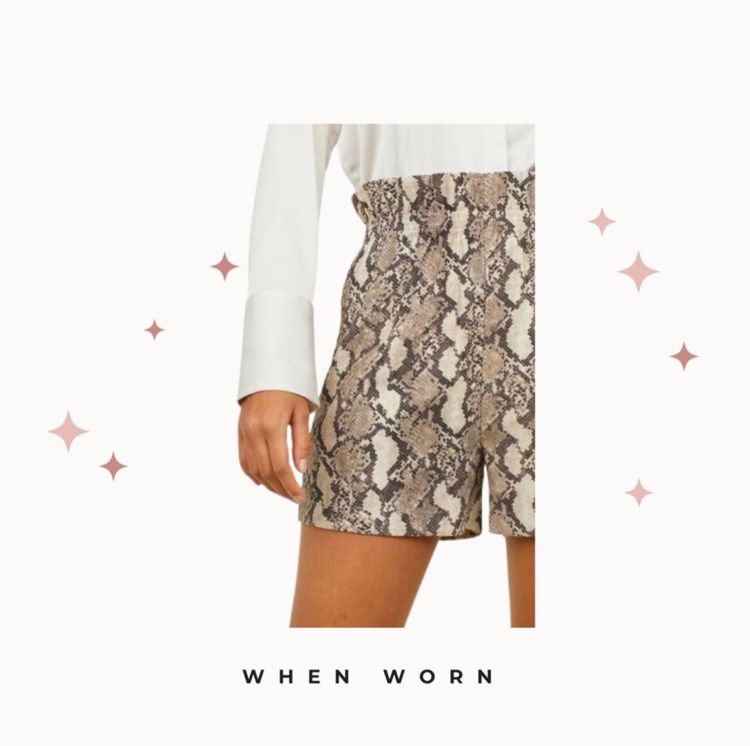 H&m snake print shorts shop