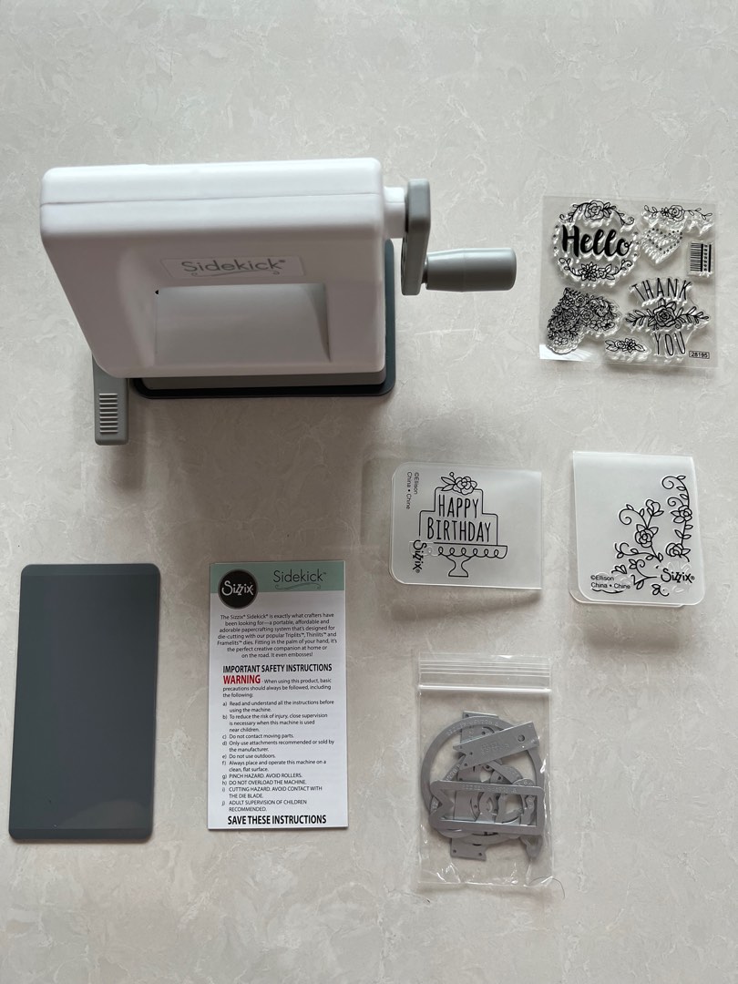 Sizzix Sidekick Starter Kit with Embossing Pad, Embossing Folders, Dies