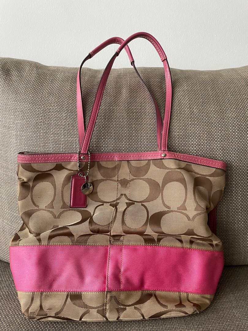 coach pink brown products for sale