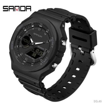 SANDA Top Luxury Men s Quartz Watches Waterproof Men Military Sport Watch Dual Display Luminous Wristwatch Orologio uo LSG2797