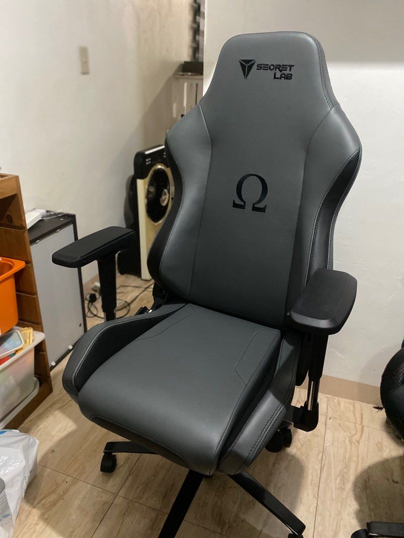 Secretlab Omega gray (Category: Chairs) located in Muntinlupa City. Submitted by buangleebag (Listing ID 1249629746, Image 1). Description: used in a good condition like new leather and armrest all mechanism working well .