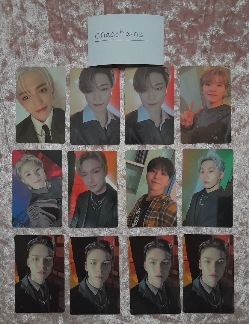 Seventeen Attacca Carat version photocards (Category: K-Wave Merchandise) located in Makati City. Submitted by chaechains (Listing ID 1249662899, Image 1). Description: Seventeen Attacca Carat version selfie photocards 75 EACH s.coups woozi jun seungkwan vernon dino mop: gcash, maya, bpi mod (fri, sat, sun): j&t, ggx, lbc, sdd only.
