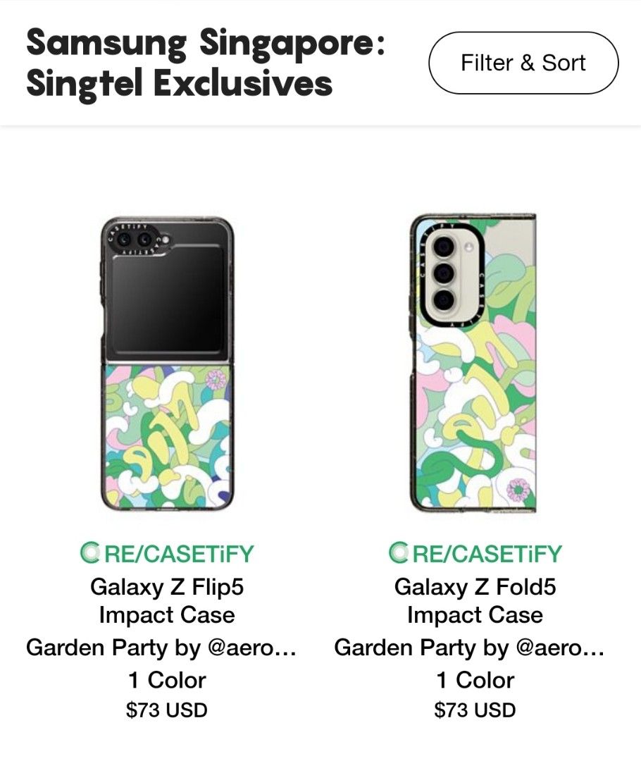 Singtel Exclusive Casetify - Samsung Flip 5 or Fold 5, Mobile Phones ...