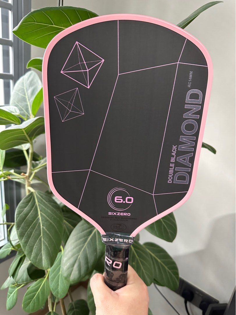 Six Zero Double Black Diamond 14mm (Cherry Blossom Pink) Pickleball Paddle, Sports Equipment Six Zero Double Black Diamond 14mm (Cherry Blossom Pink) Pickleball Paddle, Sports Equipment