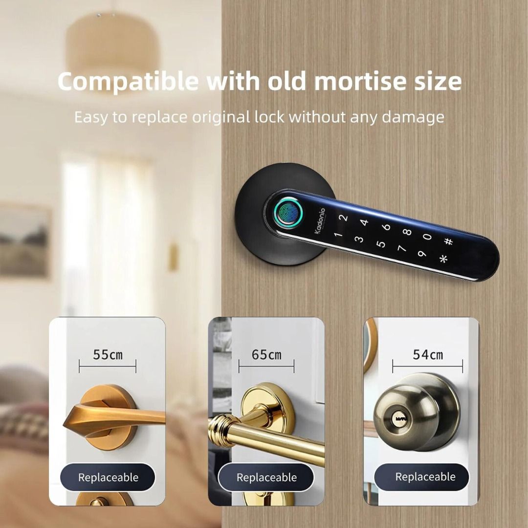 Kadonio Smart Handle Door Lock Home Fingerprint Electronic Door