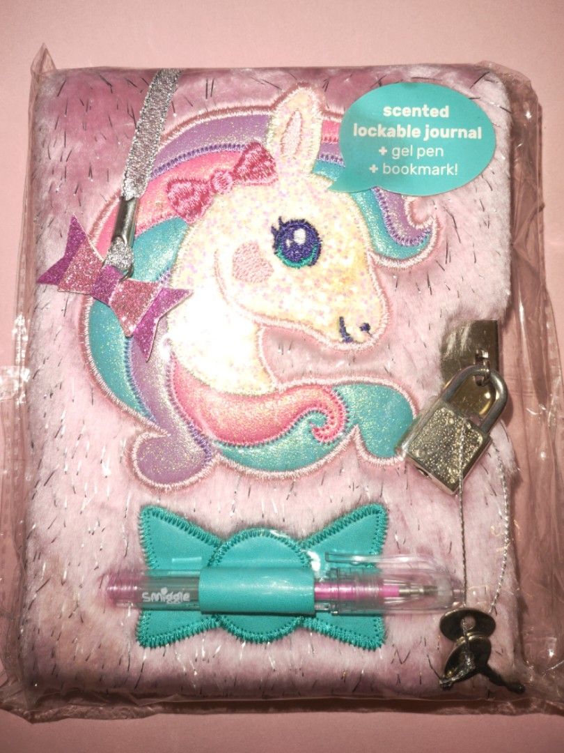 Smiggle Unicorn Lockable Journal / Diary, Hobbies & Toys, Stationery & Craft, Other Stationery