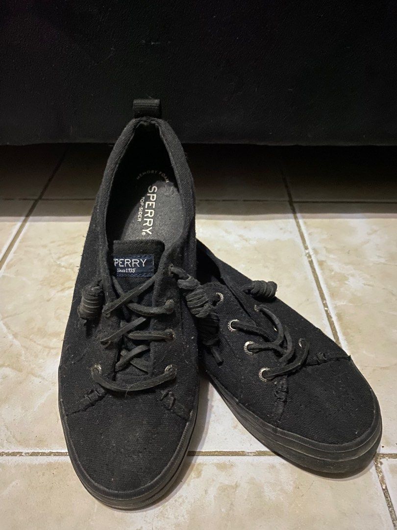 Sperry black canvas sales